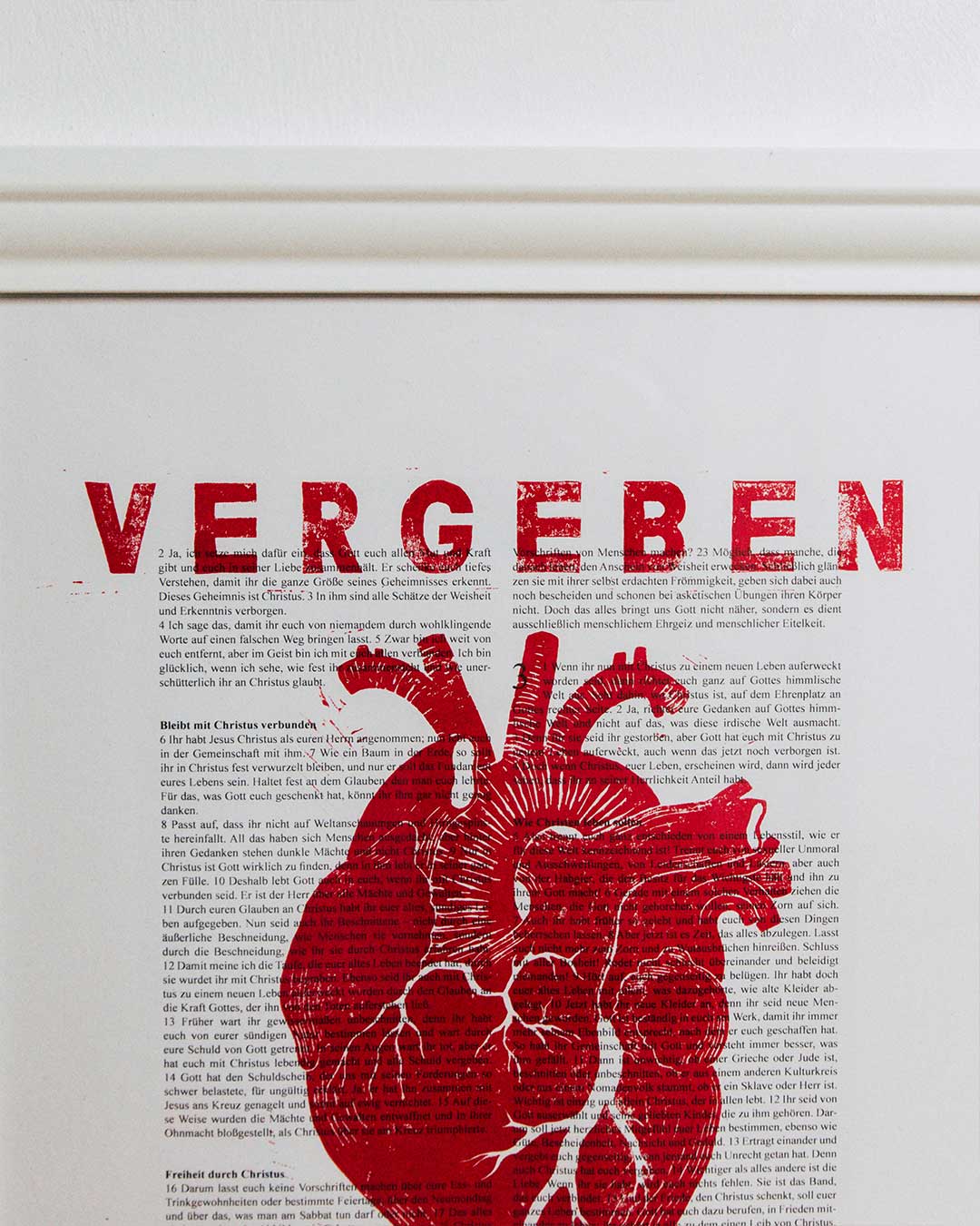 Vergeben / Linoldruck / Kolosserbrief 3