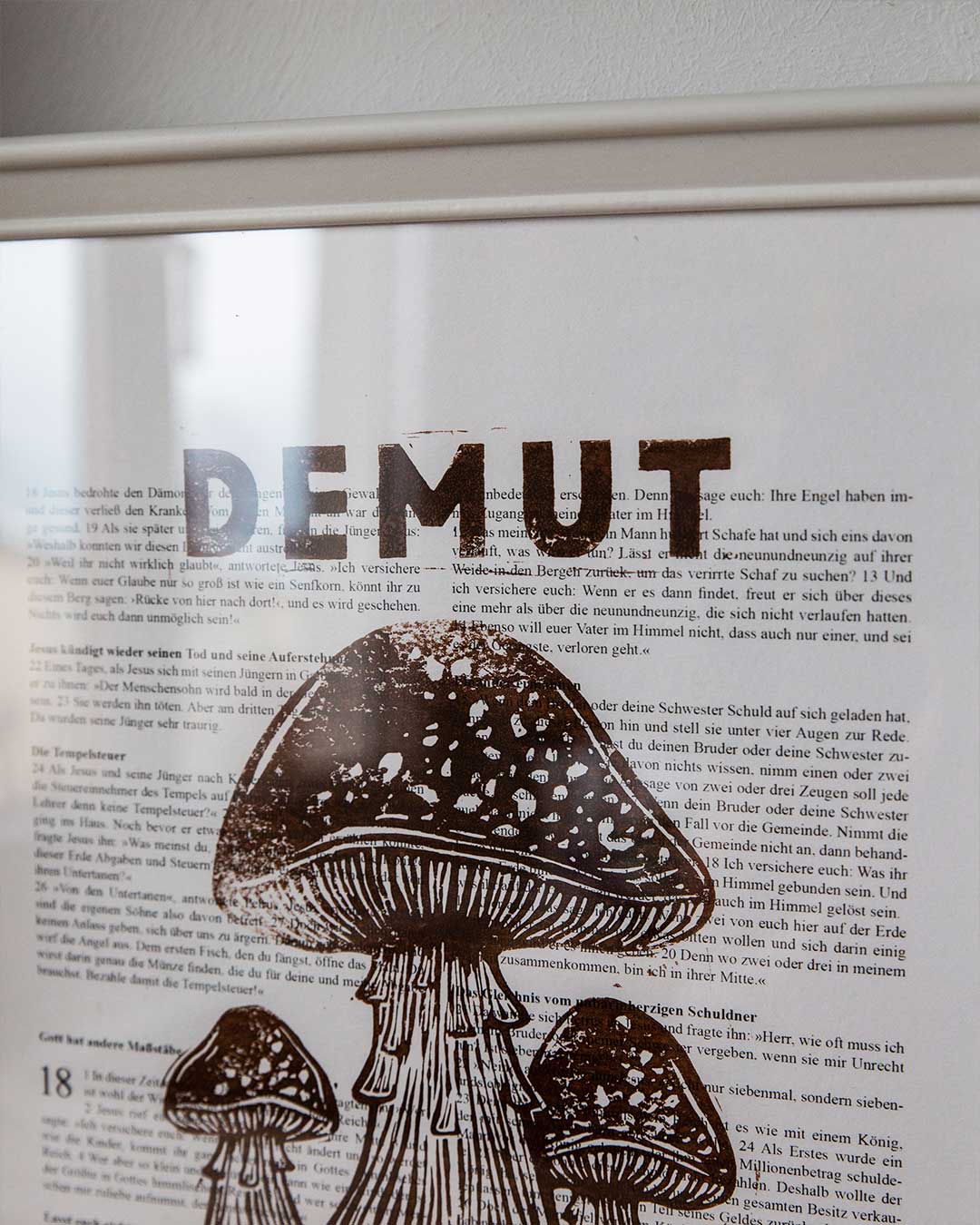 Demut / Linoldruck / Matthäus 18